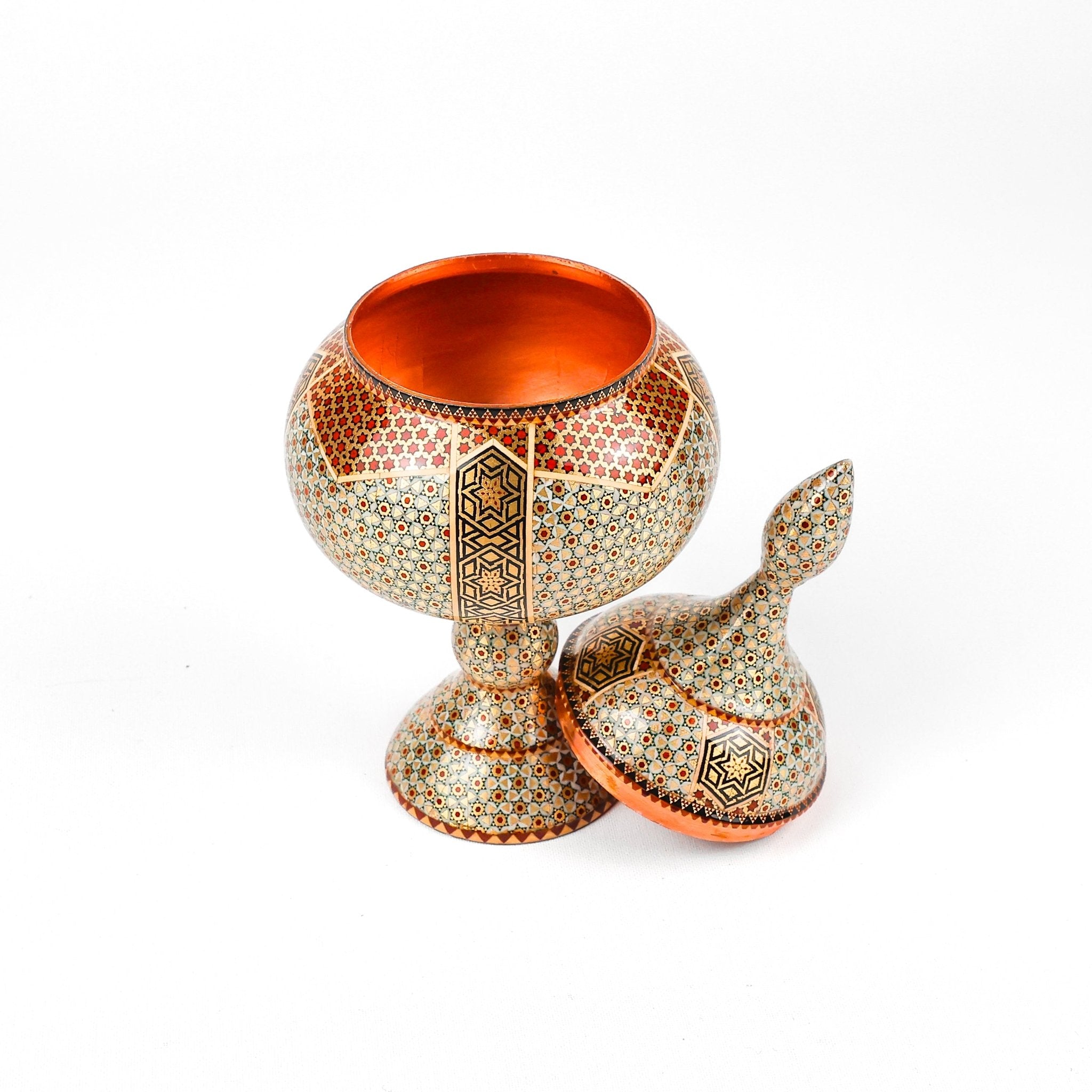 Candy Dish - Size 22 - Pedestal - Full Khatam - Meraas Gallery