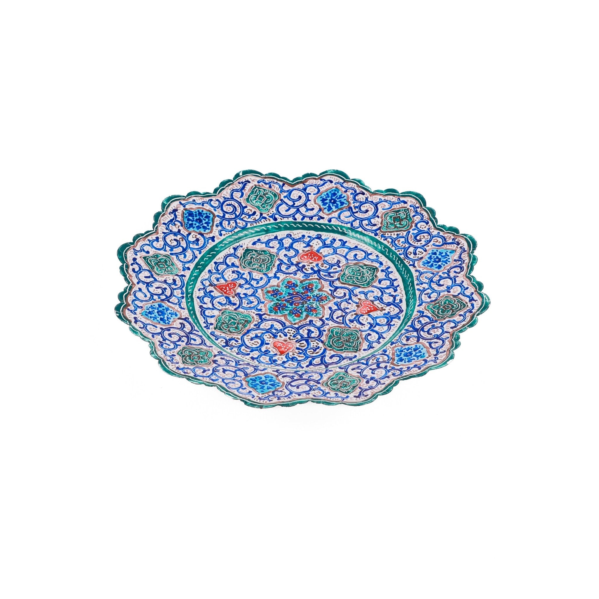 Plate - Size 20 - Flower & Bird Pattern - Meshkat - 02 - Meraas Gallery