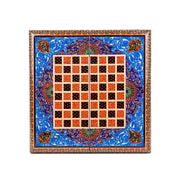Backgammon & Chess Board - Size 35 - Inner Beech - Hand - Painted Khatam - Without Case - 02 - Meraas Gallery