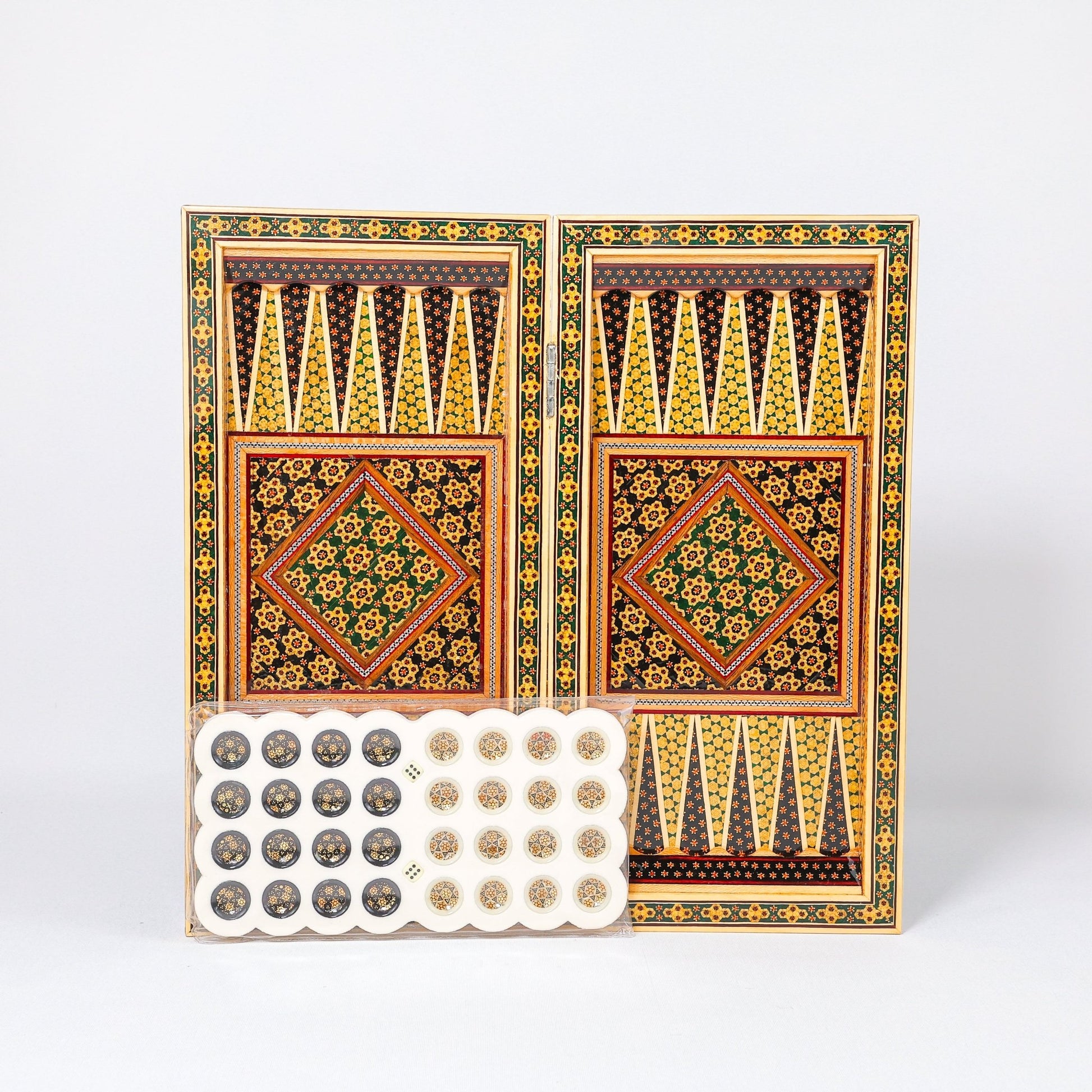 Backgammon & Chess Board - Size 40 - Column Design - Full Khatam - Meraas Gallery