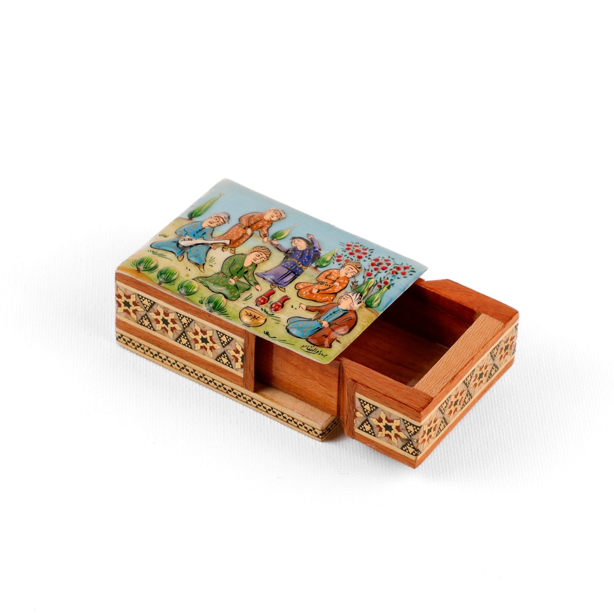 Coin Box with Drawer - Rectangular - Premium Painting Lid - Meraas Gallery