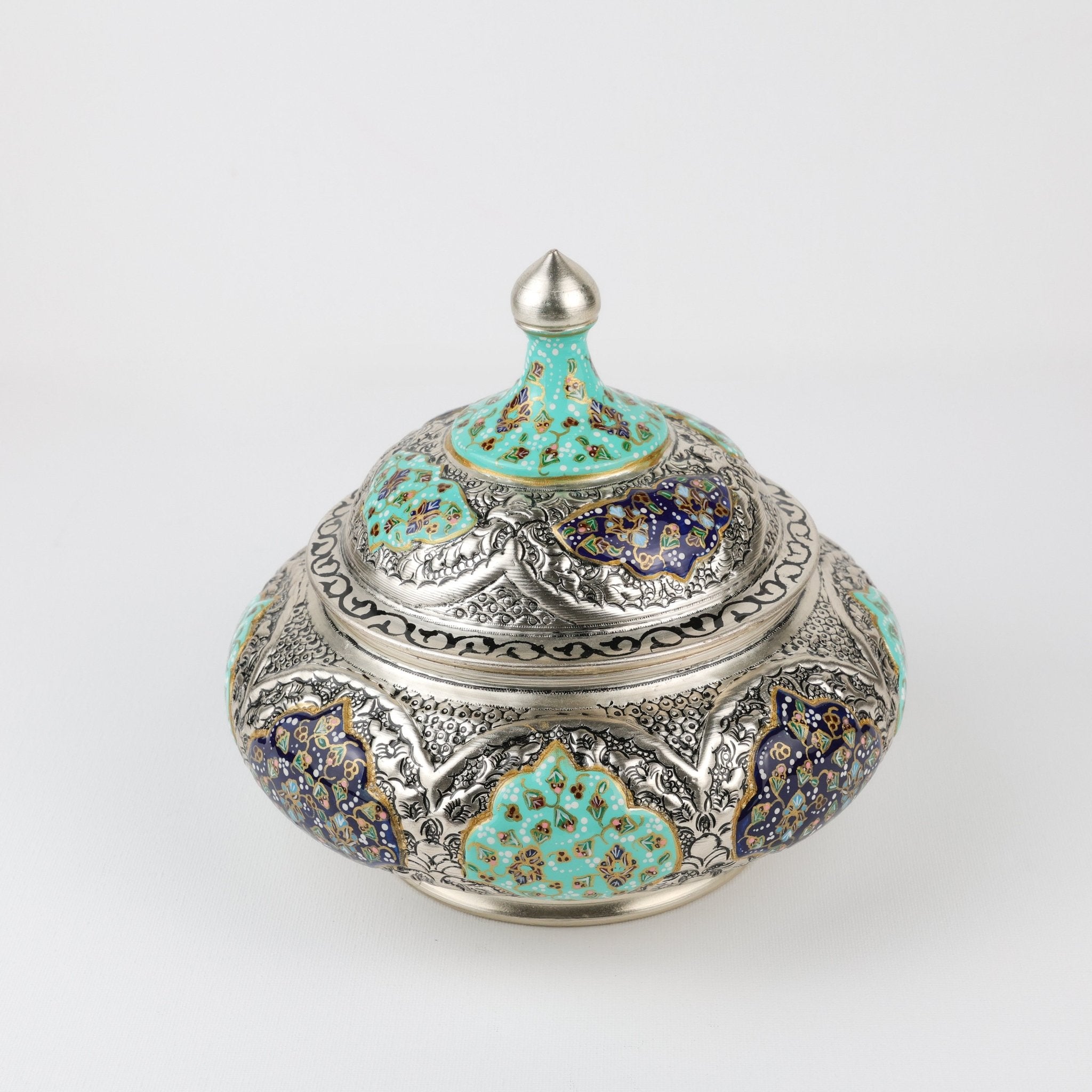 Candy Dish - Large - Flying Saucer Design - Copper & Mina - Tazhib - Meraas Gallery