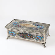 Tissue Box - Copper & Mina - Silver Tazhib Design - Meraas Gallery