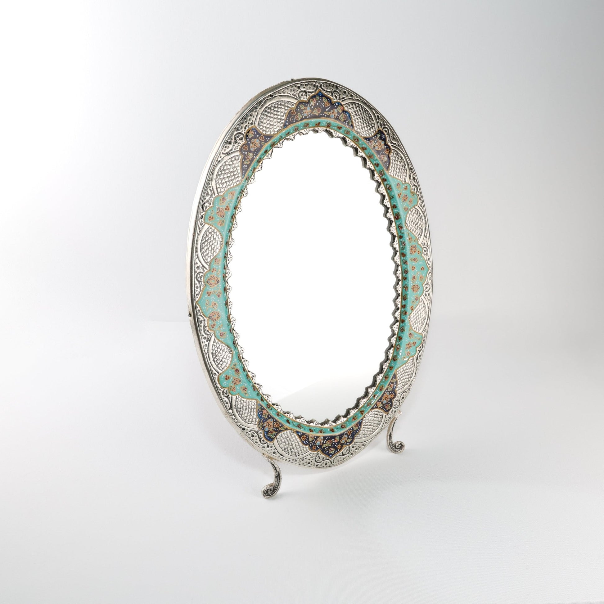 Mirror and Candle Holder Set - Oval - Copper & Mina - Meraas Gallery