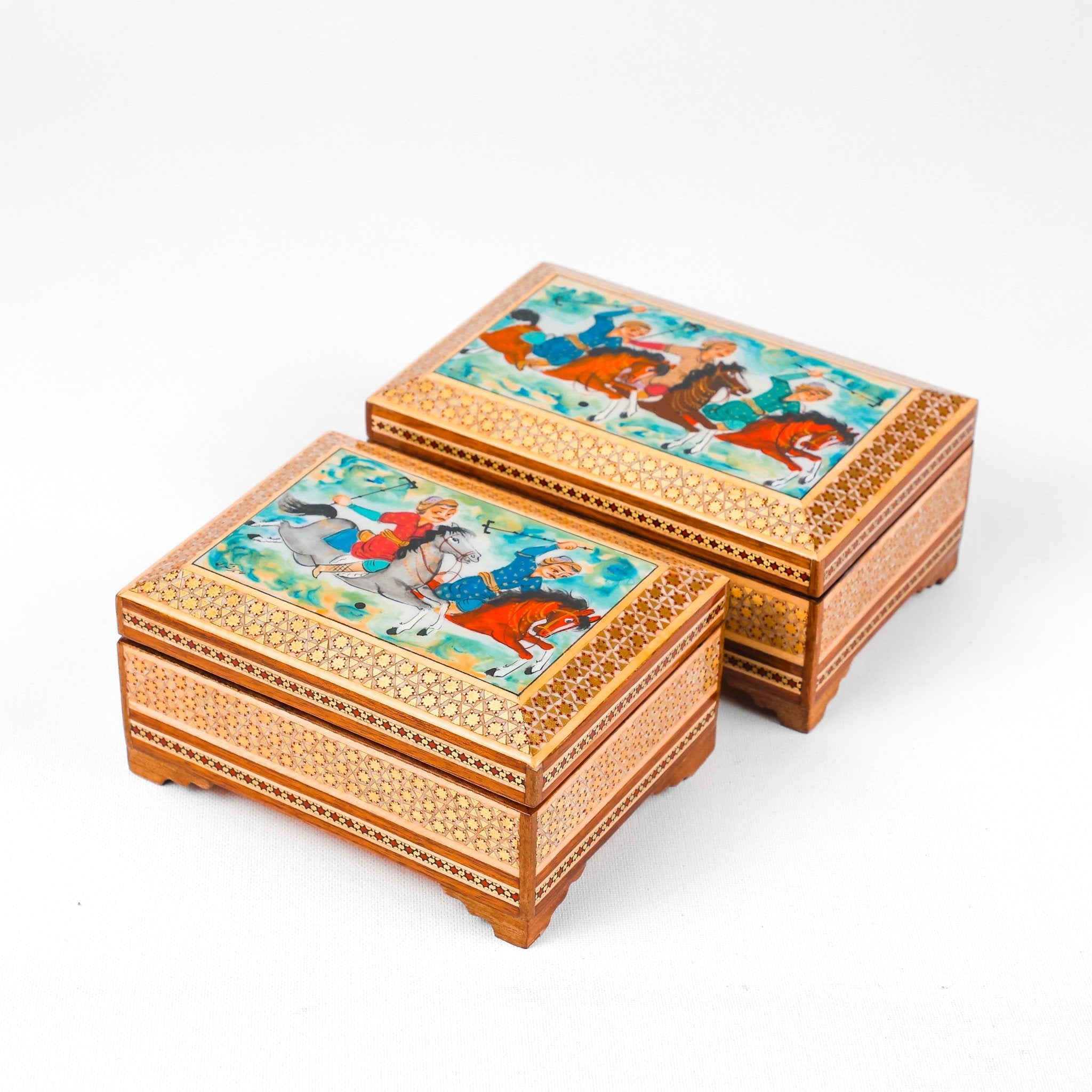 Bowl Box - Wire Khatam - Size 26 - Glass Interior - Polo Lid - Size 2 - Meraas Gallery