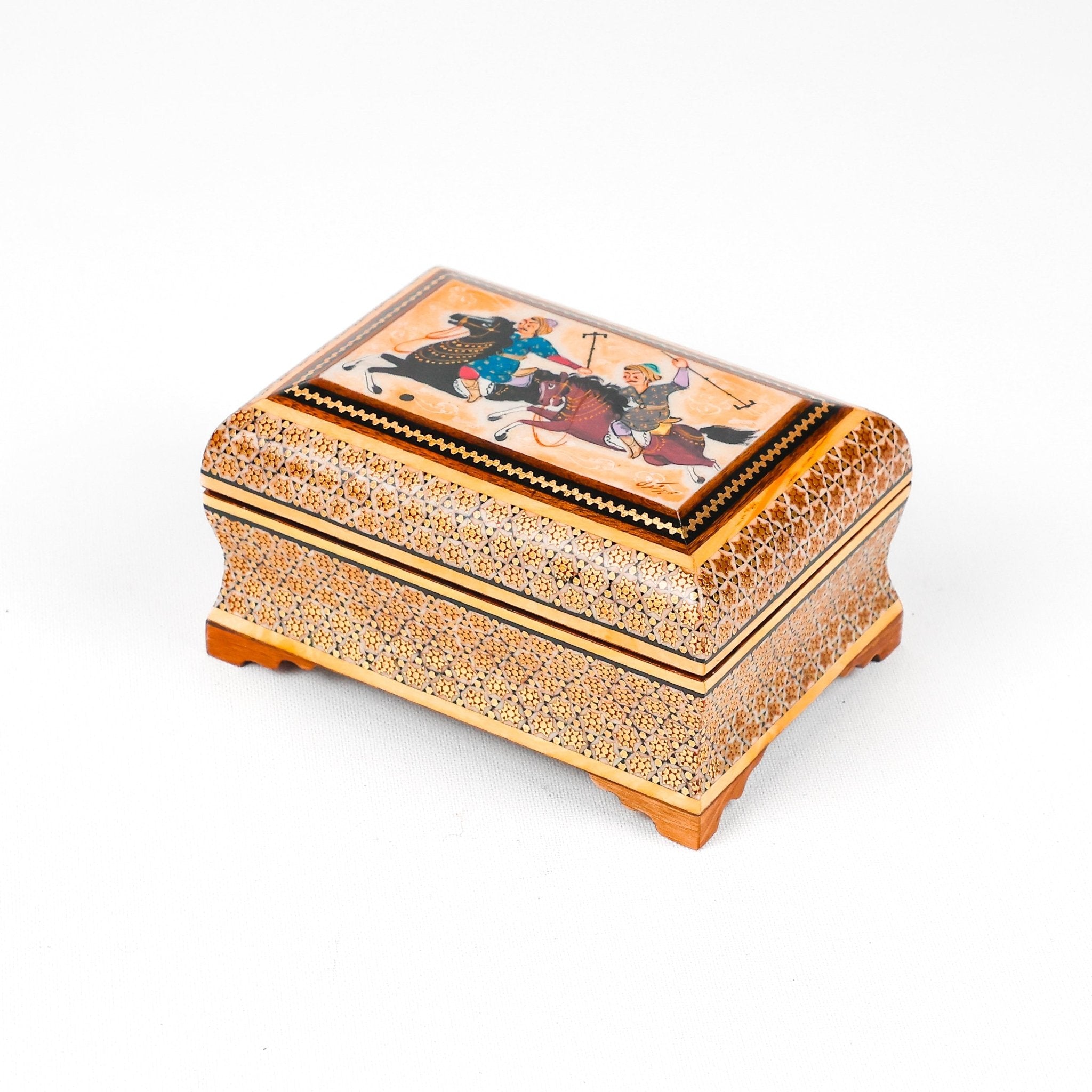 Bowl Box - Glass - Sun Pattern - Golden Polo Lid - Size 2 - Meraas Gallery