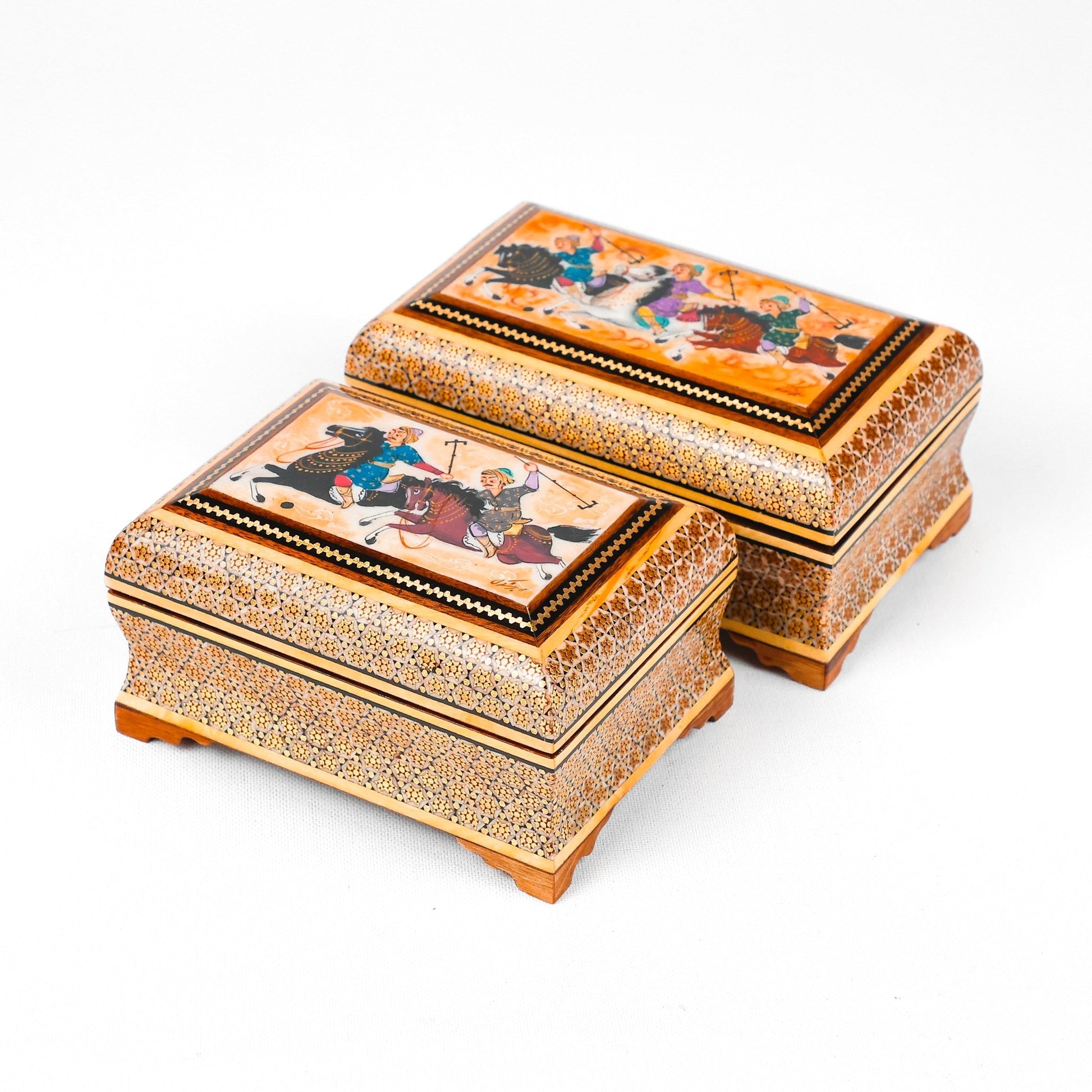 Bowl Box - Glass - Sun Pattern - Golden Polo Lid - Size 2 - Meraas Gallery