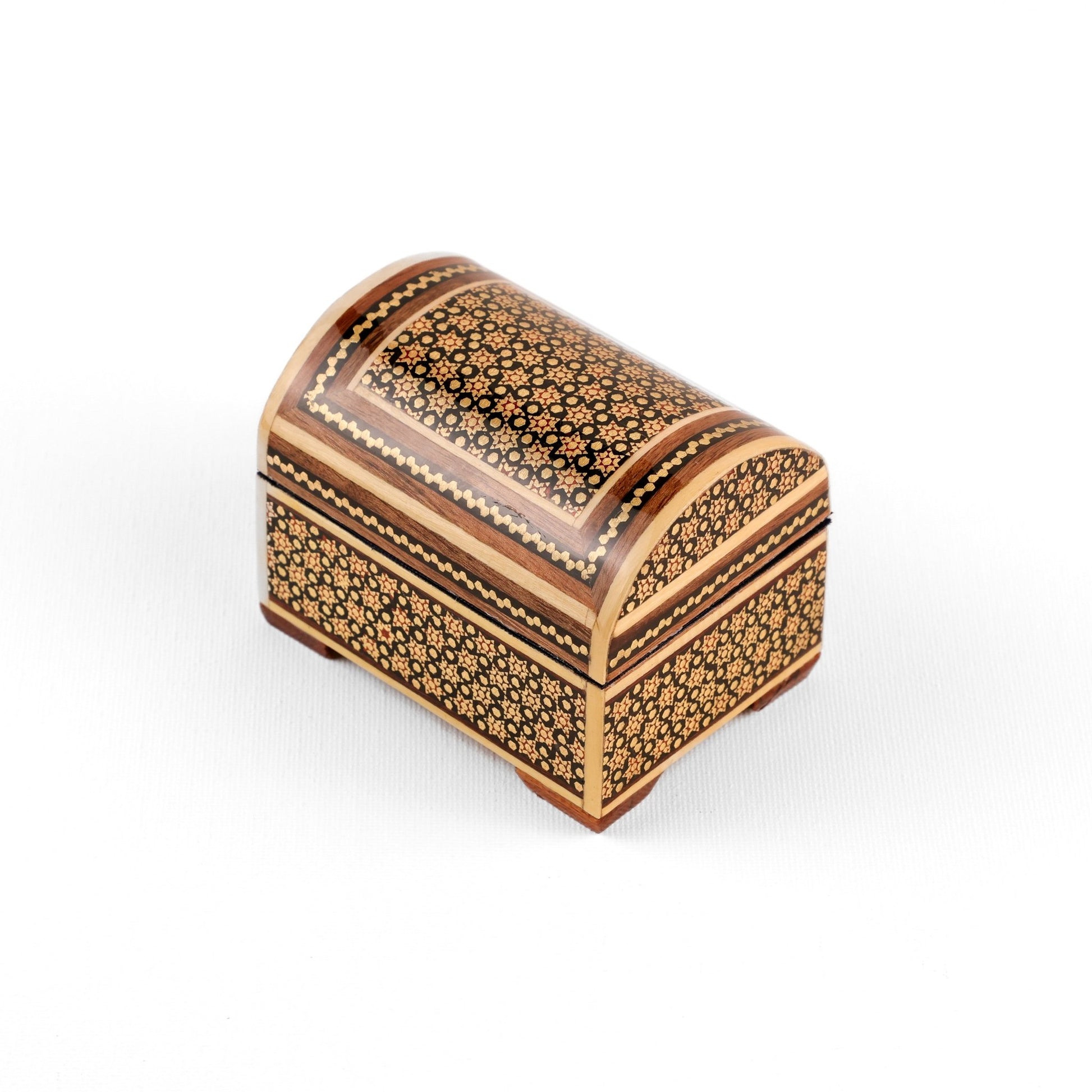 Box - Size 8x6 - Majari Style - Khatam Glass Lid - Inner Velvet - Meraas Gallery