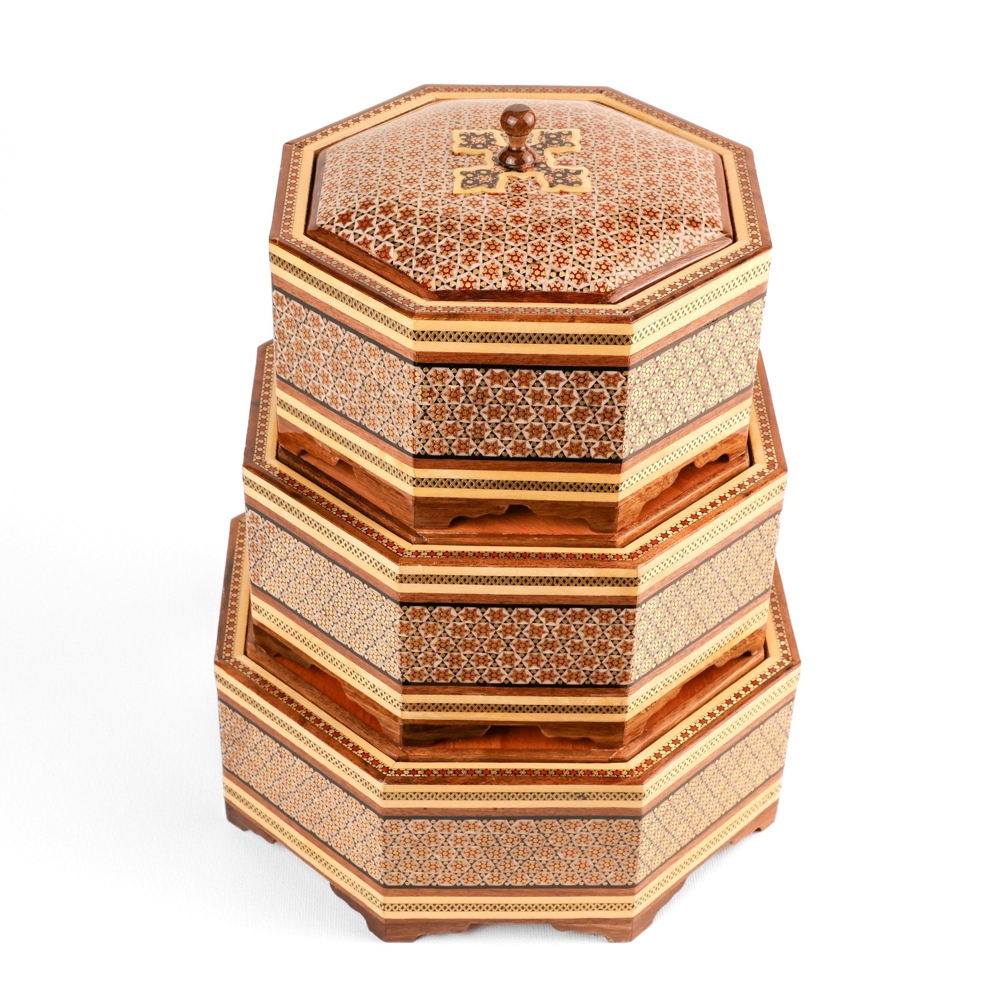 Candy Dish - 8 - Sided - Khatam Glass Premium - Inner Beech - Toranj Lid - Size 1 - Meraas Gallery