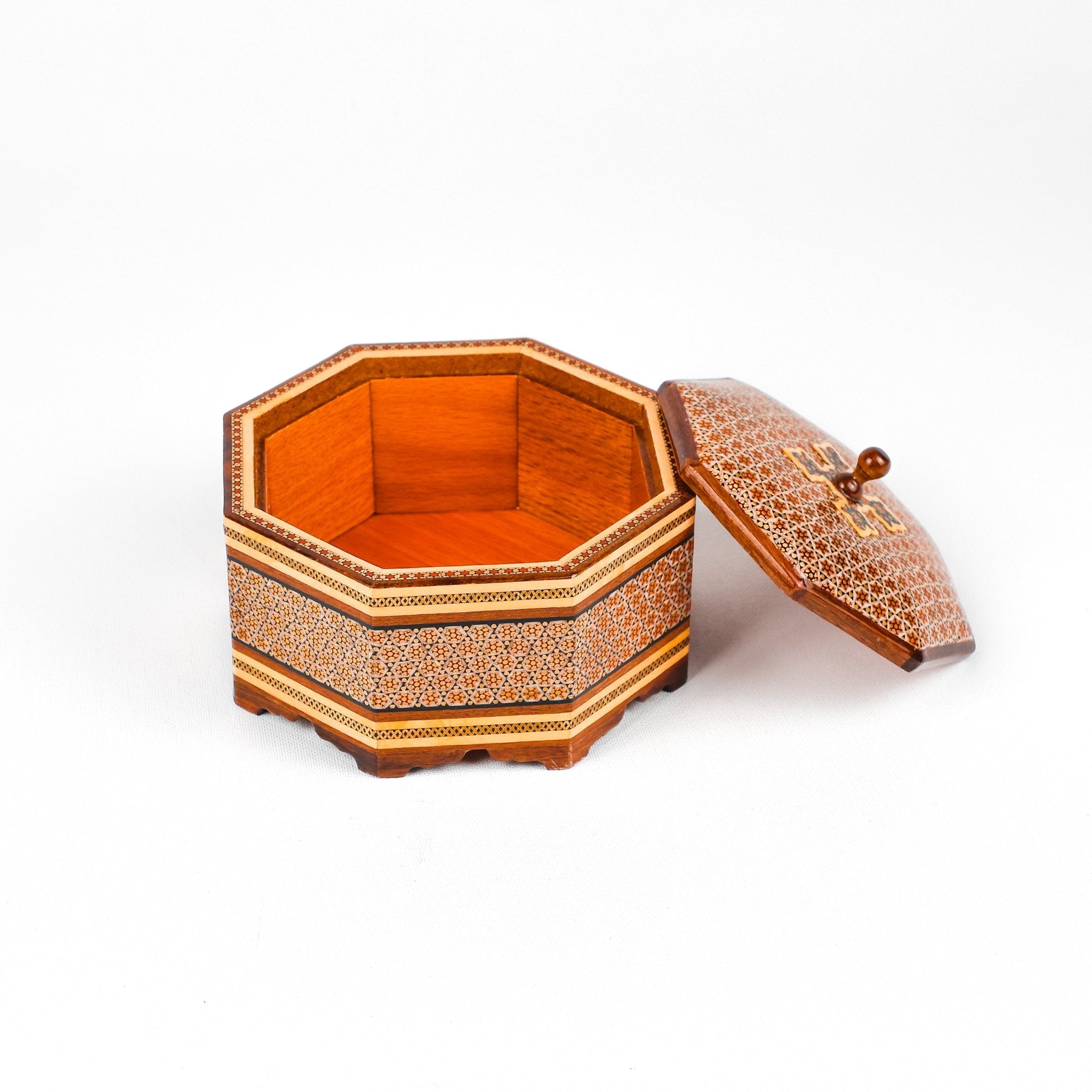 Candy Dish - 8 - Sided - Khatam Glass Premium - Inner Beech - Toranj Lid - Size 1 - Meraas Gallery