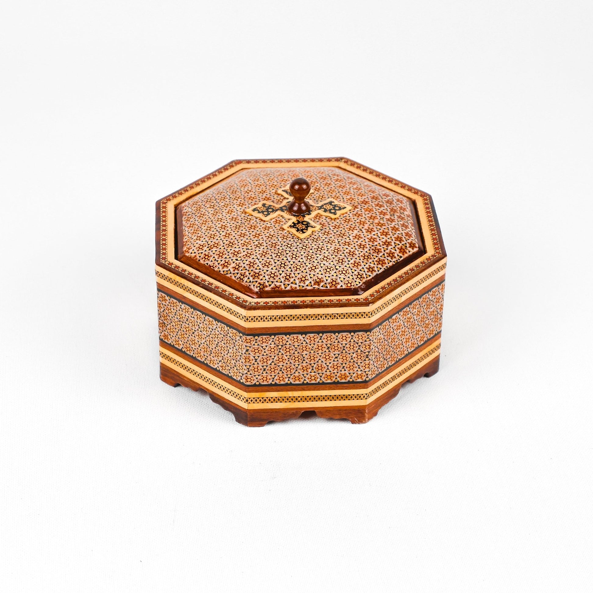 Candy Dish - 8 - Sided - Khatam Glass Premium - Inner Beech - Toranj Lid - Size 1 - Meraas Gallery
