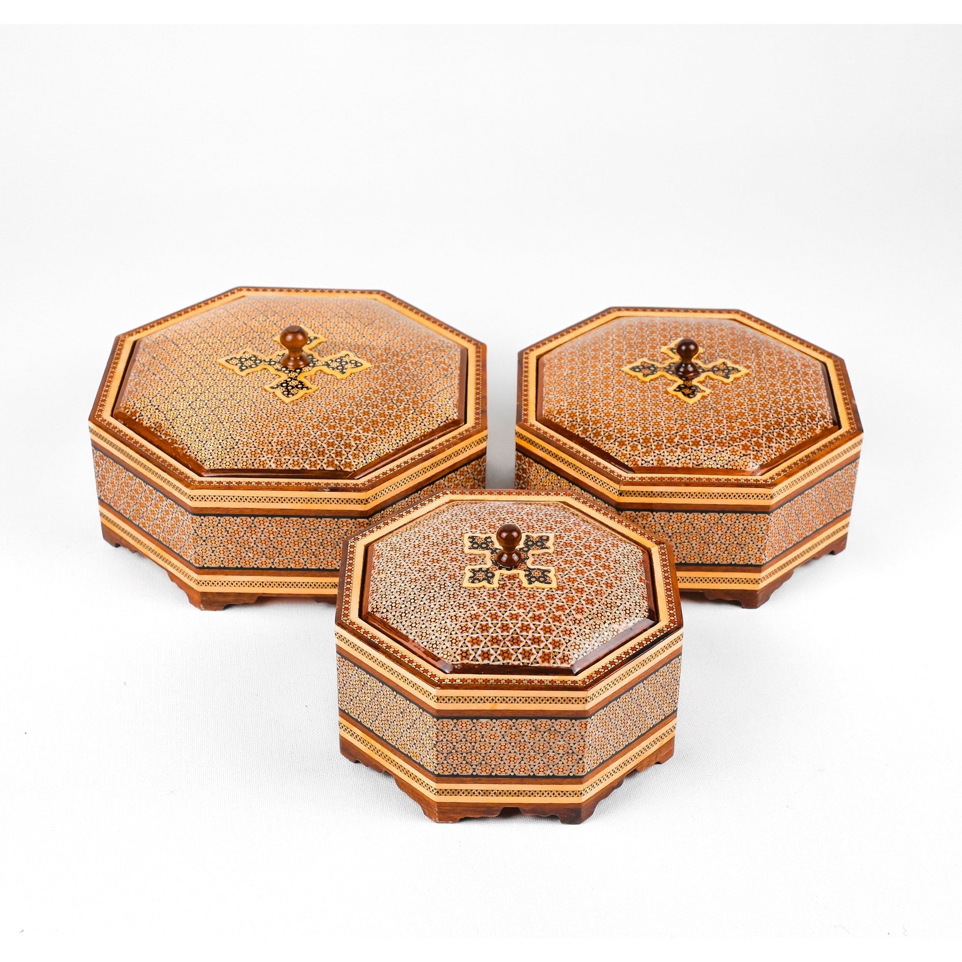 Candy Dish - 8 - Sided - Khatam Glass Premium - Inner Beech - Toranj Lid - Size 1 - Meraas Gallery