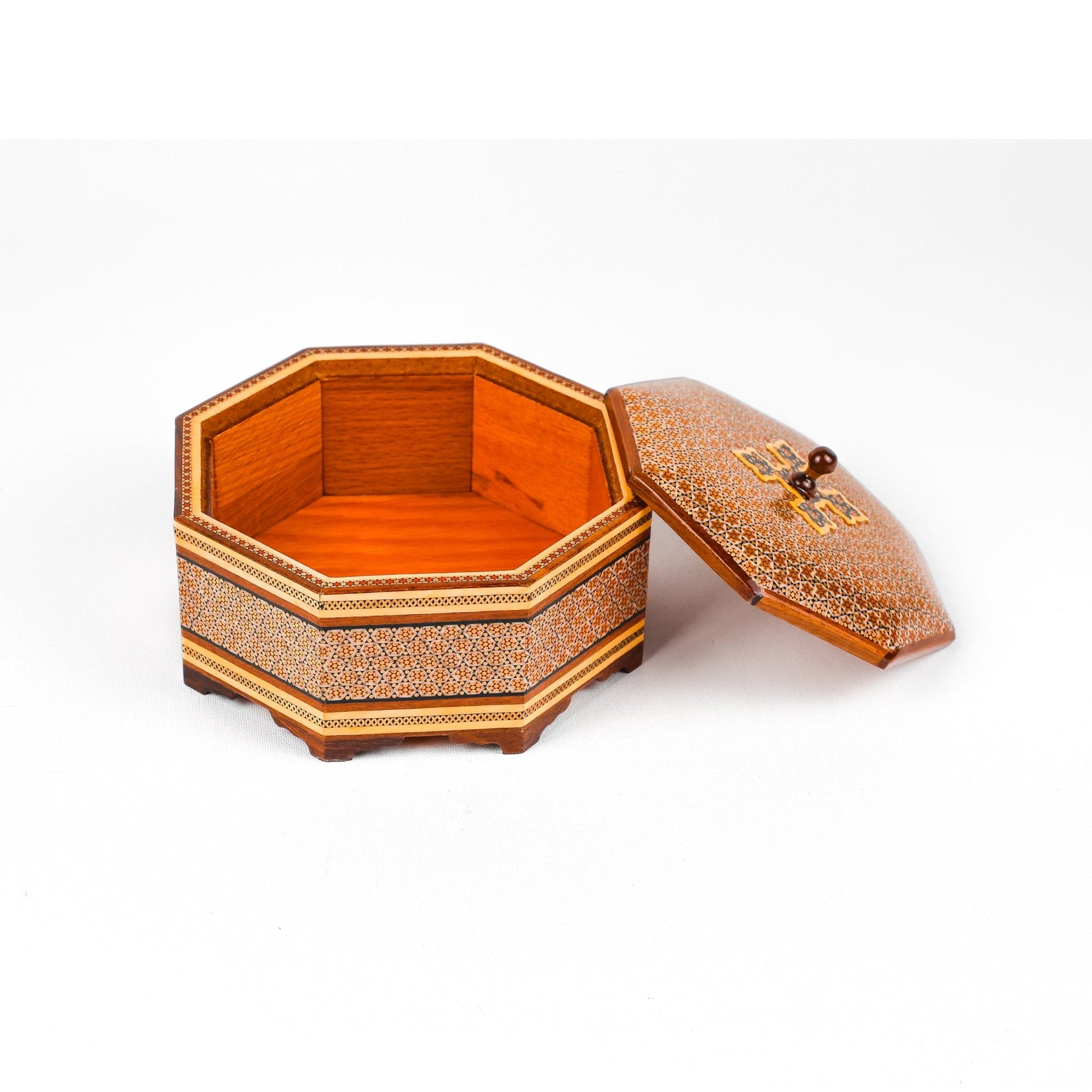Candy Dish - 8 - Sided - Khatam Glass Premium - Inner Beech - Toranj Lid - Size 2 - Meraas Gallery