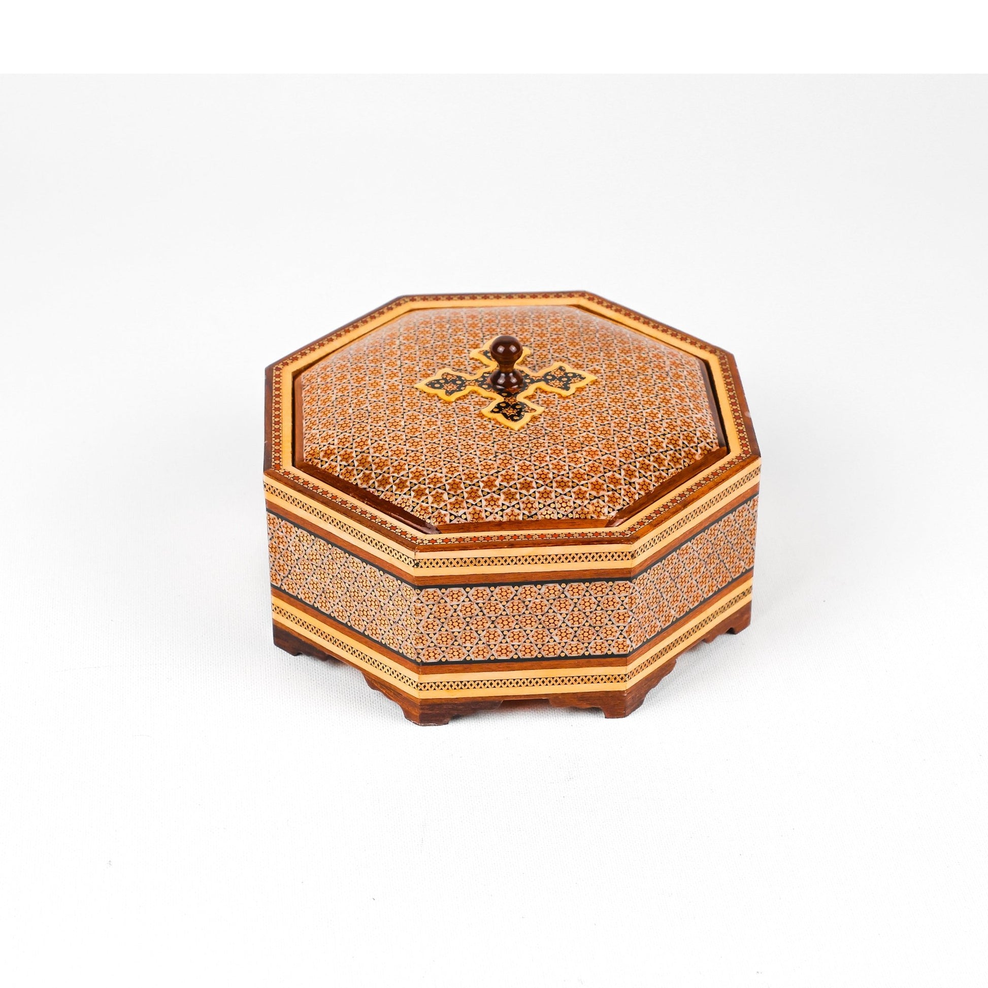 Candy Dish - 8 - Sided - Khatam Glass Premium - Inner Beech - Toranj Lid - Size 2 - Meraas Gallery