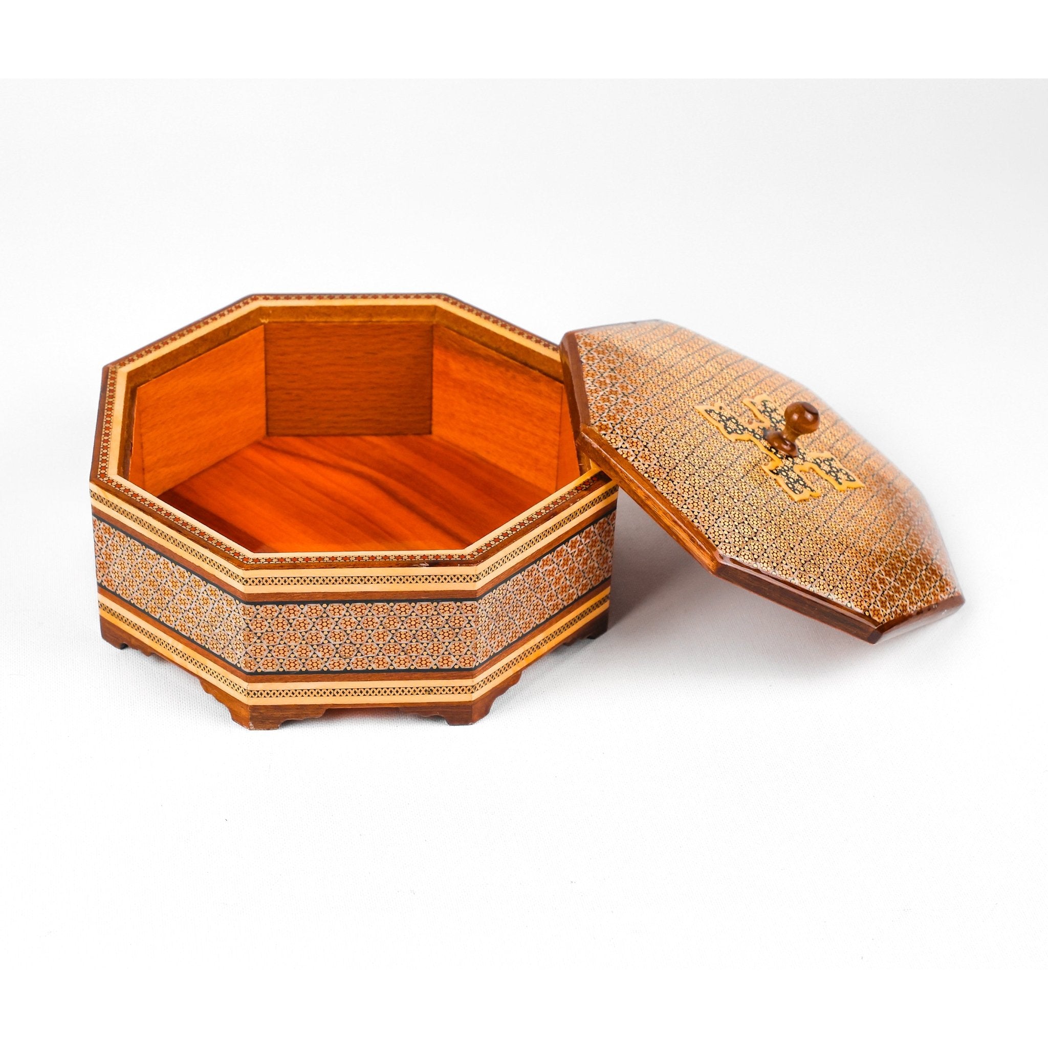 Candy Dish - 8 - Sided - Khatam Glass Premium - Inner Beech - Toranj Lid - Size 3 - Meraas Gallery