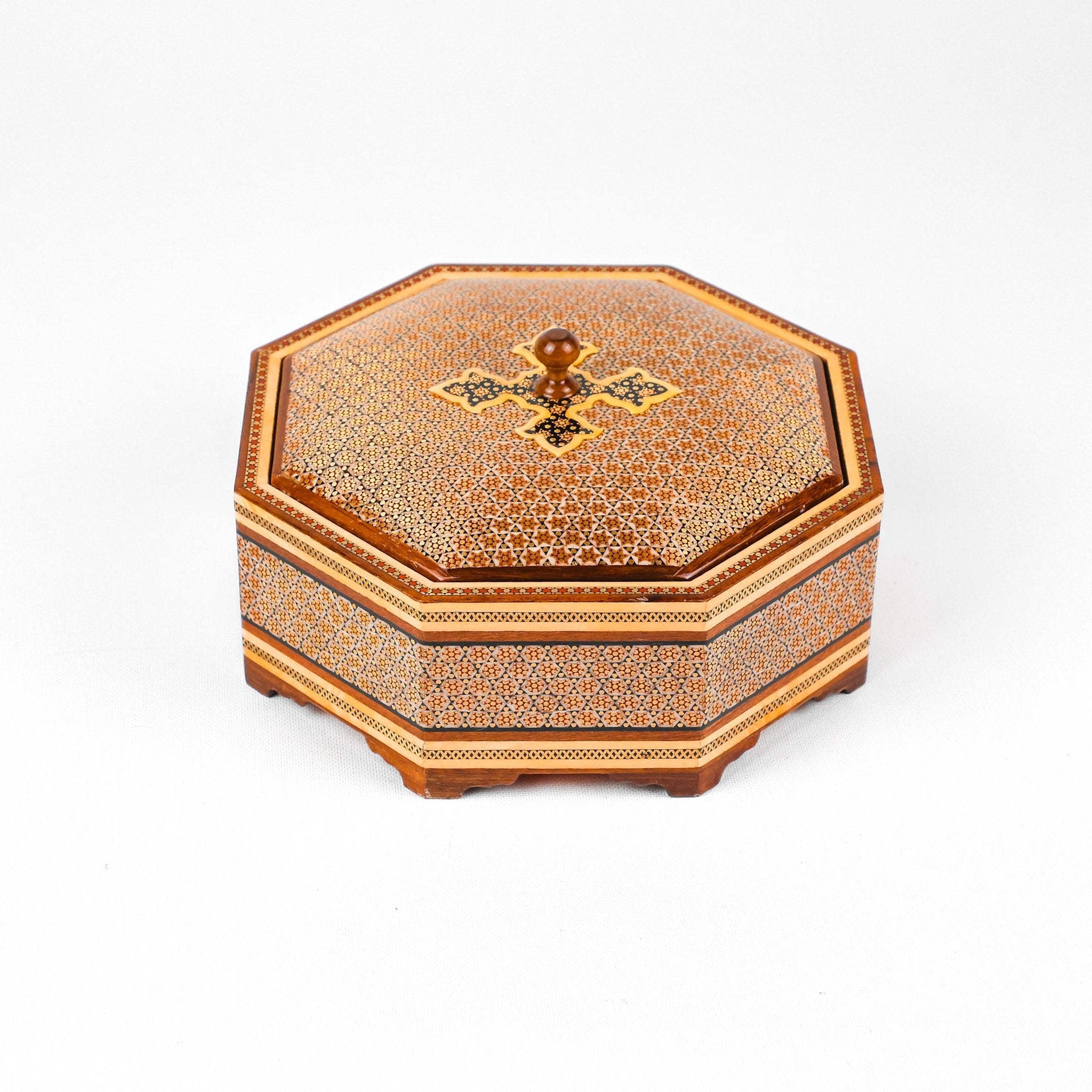 Candy Dish - 8 - Sided - Khatam Glass Premium - Inner Beech - Toranj Lid - Size 3 - Meraas Gallery
