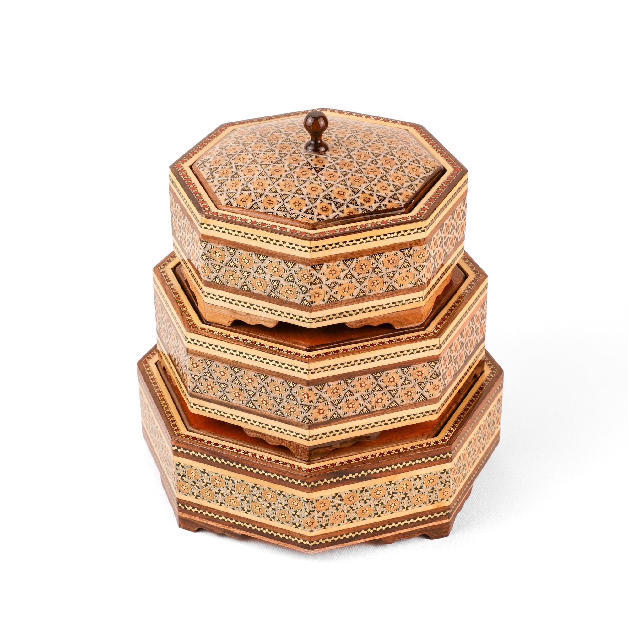 Candy Dish - 8-Sided - Seeded Spear Design - Inner Beech - Size 3