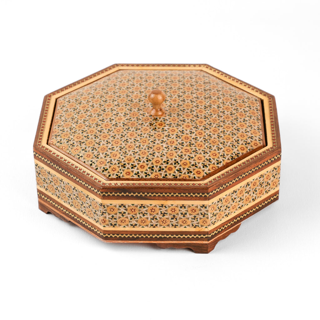 Candy Dish - 8-Sided - Seeded Spear Design - Inner Beech - Size 2