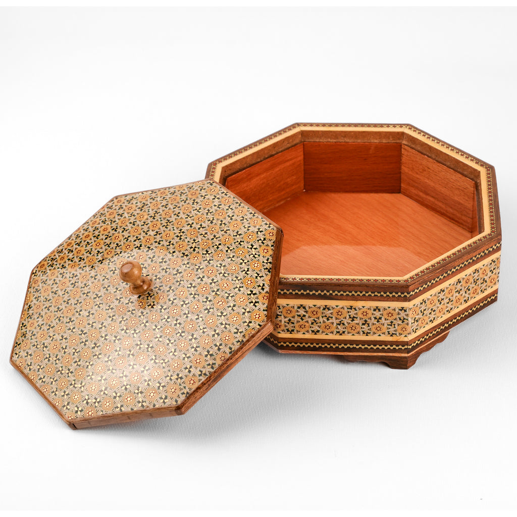 Candy Dish - 8-Sided - Seeded Spear Design - Inner Beech - Size 2