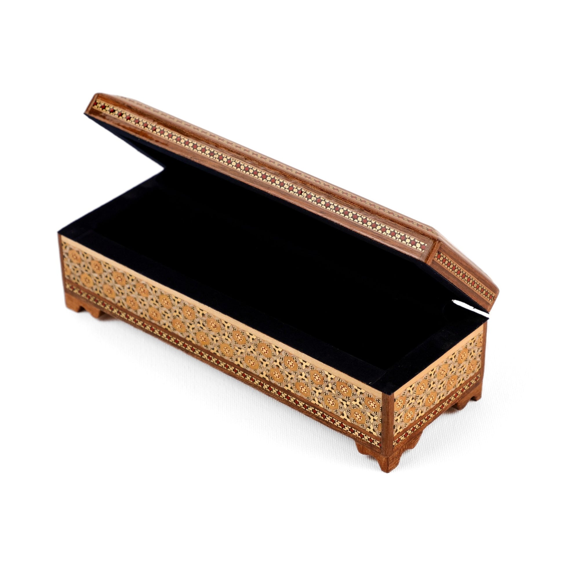 Pen Case - Size 20 - Hinged - Seeded Premium - Inner Velvet - Tazhib Lid - Meraas Gallery