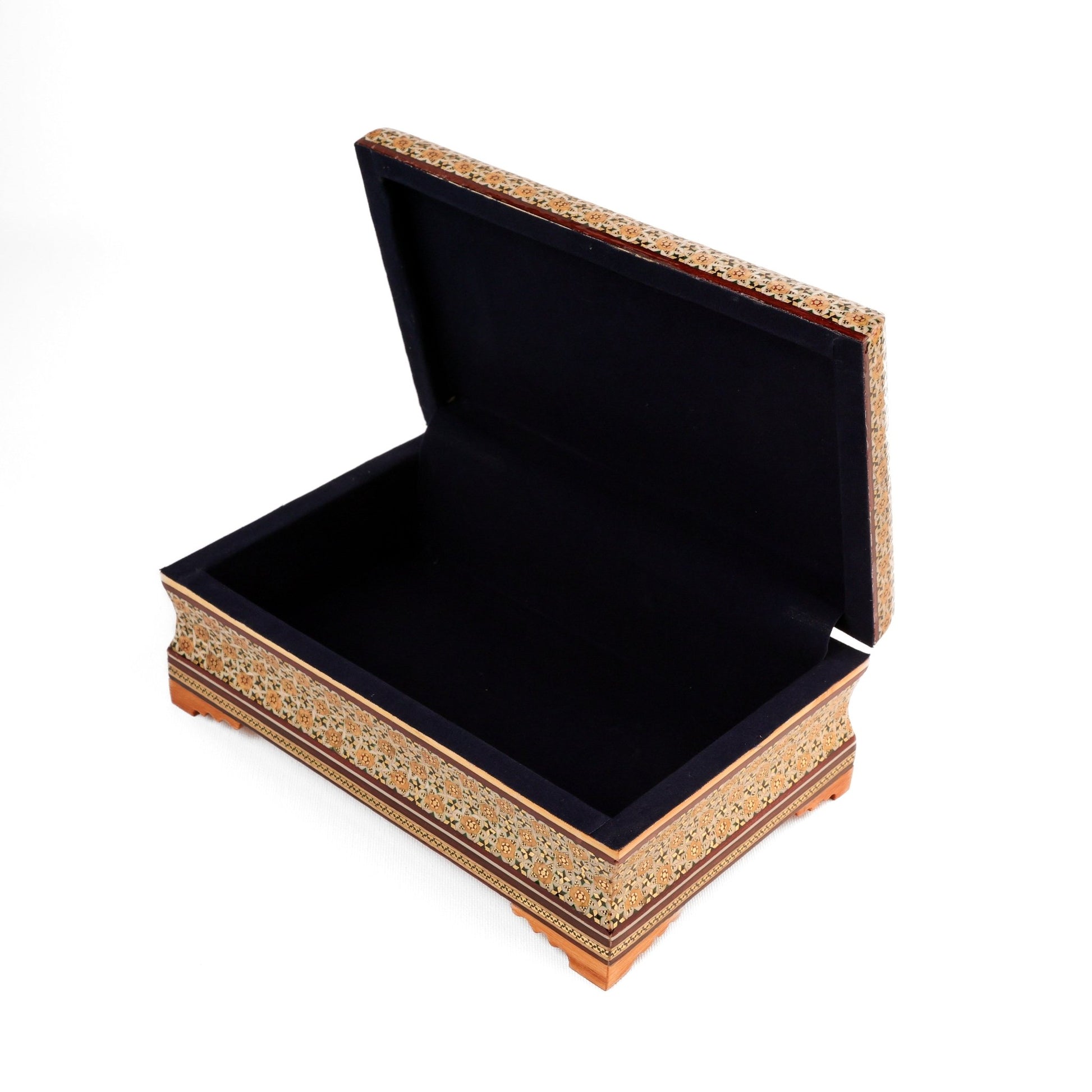 Box - Size 22x14 - Floral Premium - Inner Velvet - Khatam Toranj Lid - Meraas Gallery