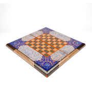 Backgammon & Chess Board - Size 50 - Premium Round Edge - Mother - of - Pearl with Tazhib Lid - 03 - Meraas Gallery