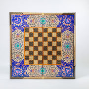 Backgammon & Chess Board - Size 50 - Premium Round Edge - Mother - of - Pearl with Tazhib Lid - 11 - Meraas Gallery