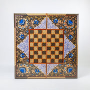 Backgammon & Chess Board - Size 50 - Premium Round Edge - Mother - of - Pearl with Tazhib Lid - 14 - Meraas Gallery