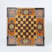 Backgammon & Chess Board - Size 50 - Premium Round Edge - Mother - of - Pearl with Tazhib Lid - 22 - Meraas Gallery