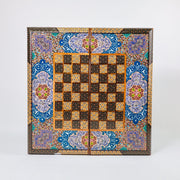 Backgammon & Chess Board - Size 50 - Premium Round Edge - Mother - of - Pearl with Tazhib Lid - 25 - Meraas Gallery