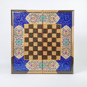 Backgammon & Chess Board - Size 50 - Premium Round Edge - Mother - of - Pearl with Tazhib Lid - 27 - Meraas Gallery