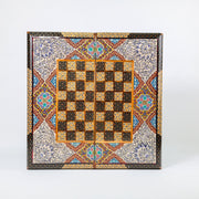 Backgammon & Chess Board - Size 50 - Premium Round Edge - Mother - of - Pearl with Tazhib Lid - 28 - Meraas Gallery