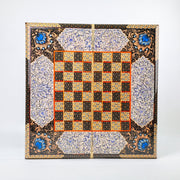 Backgammon & Chess Board - Size 50 - Premium Round Edge - Mother - of - Pearl with Tazhib Lid - 32 - Meraas Gallery