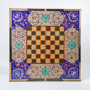 Backgammon & Chess Board - Size 50 - Premium Round Edge - Mother - of - Pearl with Tazhib Lid - 33 - Meraas Gallery