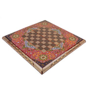 Backgammon & Chess Board - Size 50 - Premium Round Edge - Mother - of - Pearl with Tazhib Lid - 01 - Meraas Gallery