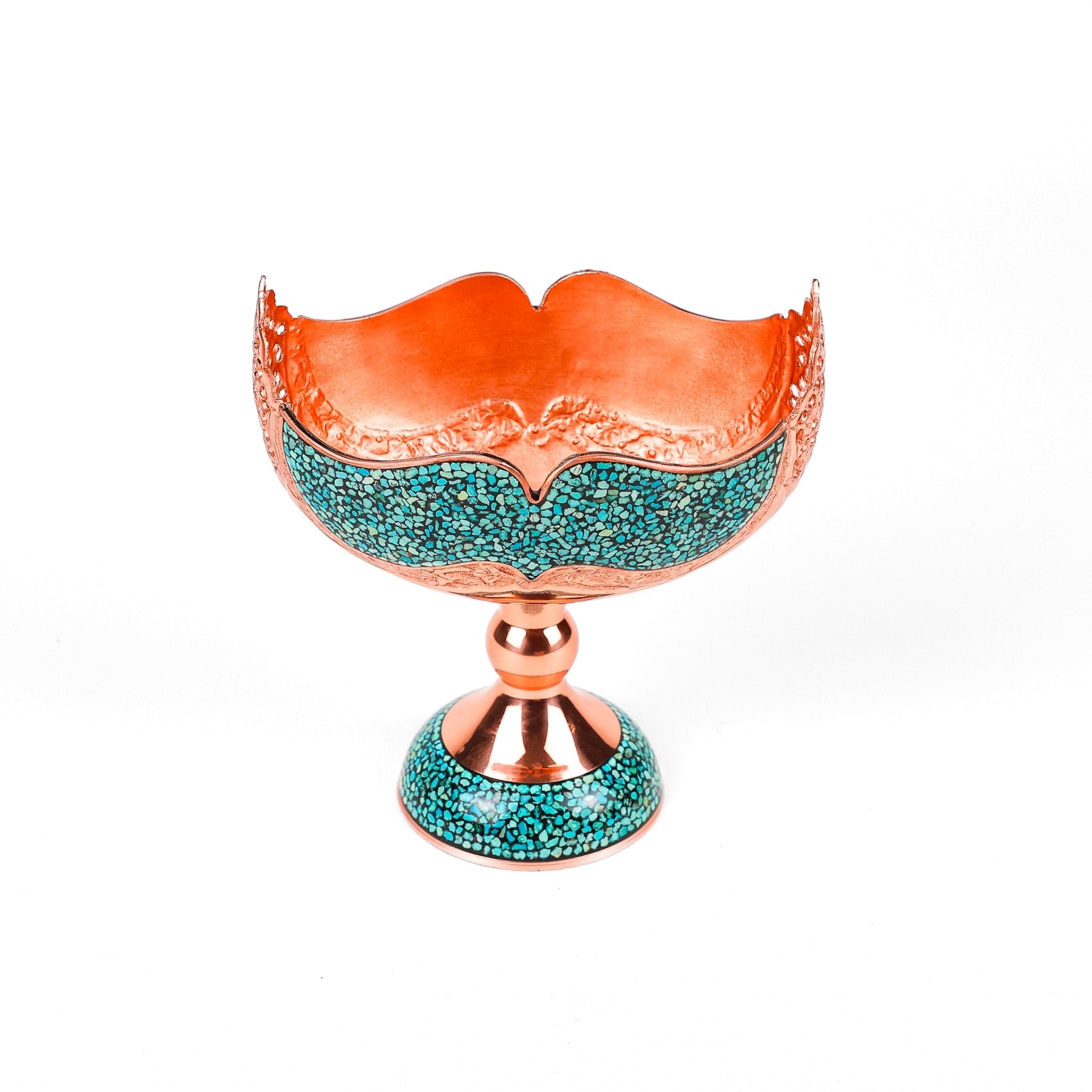 Keshkool Bowl - Size 2 - Turquoise Inlay - Meraas Gallery