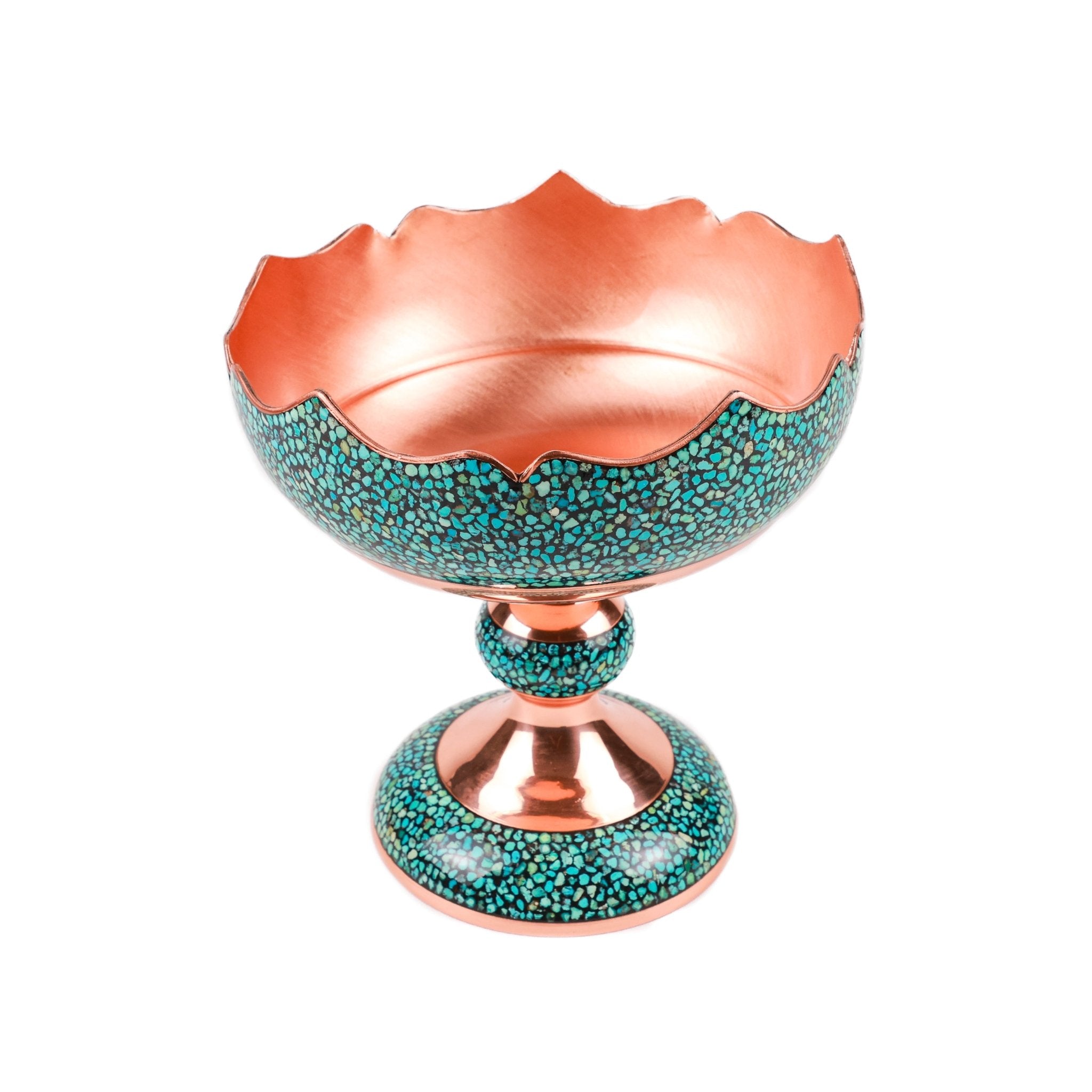 Gaz Dish - Flying Saucer Shape - Pedestal - Size 27 - Turquoise Inlay - Meraas Gallery