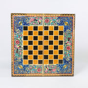 Backgammon & Chess Board - Size 40 - Flower & Bird Design - Khatam Interior - 02 - Meraas Gallery