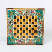 Backgammon & Chess Board - Size 40 - Flower & Bird Design - Khatam Interior - 03 - Meraas Gallery