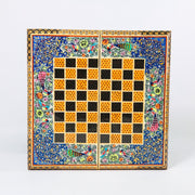 Backgammon & Chess Board - Size 40 - Flower & Bird Design - Khatam Interior - 04 - Meraas Gallery