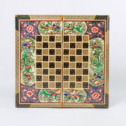Backgammon & Chess Board - Size 40 - Flower & Bird Design - Khatam Interior - 05 - Meraas Gallery
