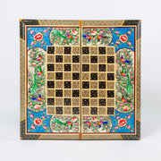 Backgammon & Chess Board - Size 40 - Flower & Bird Design - Khatam Interior - 06 - Meraas Gallery