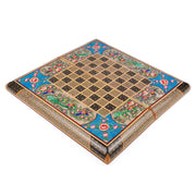 Backgammon & Chess Board - Size 40 - Flower & Bird Design - Khatam Interior - 01 - Meraas Gallery