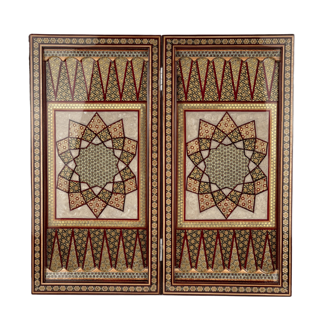 Backgammon & Chess Board - Size 60 - Full Khatam - Shirazi Style - Meraas Gallery