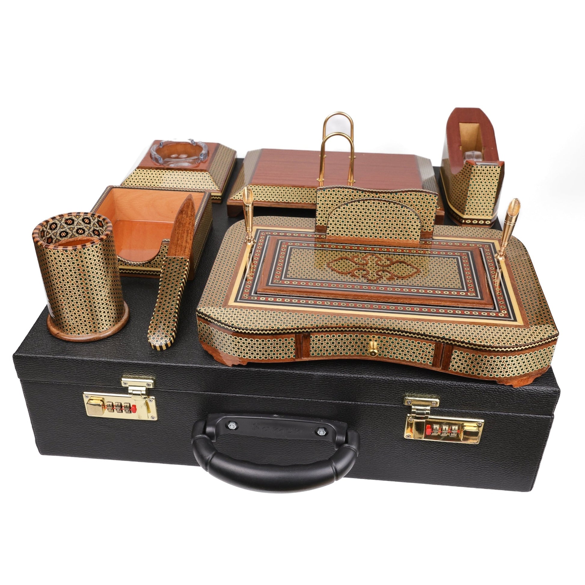 8 - Piece Office Set - Khatam with Glass - Meraas Gallery