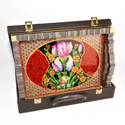 Tray - Rectangular - Full Khatam - Interior with Lattice Design - Hand - Painted Lid - Meraas Gallery