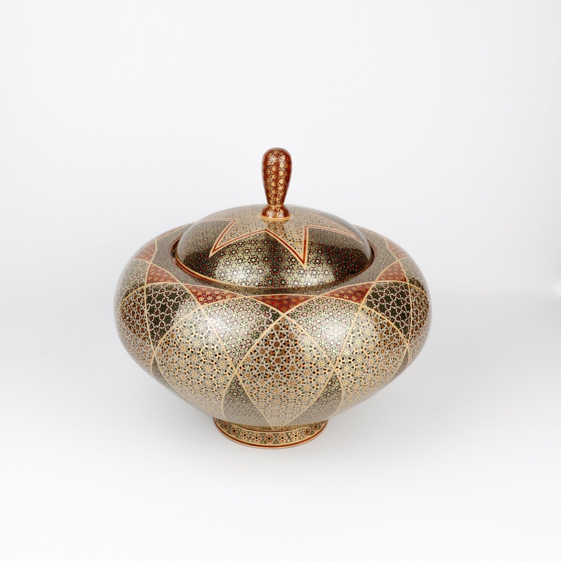 Candy Dish - Apple Shape - Large - Full Khatam - Shirazi Style - Meraas Gallery