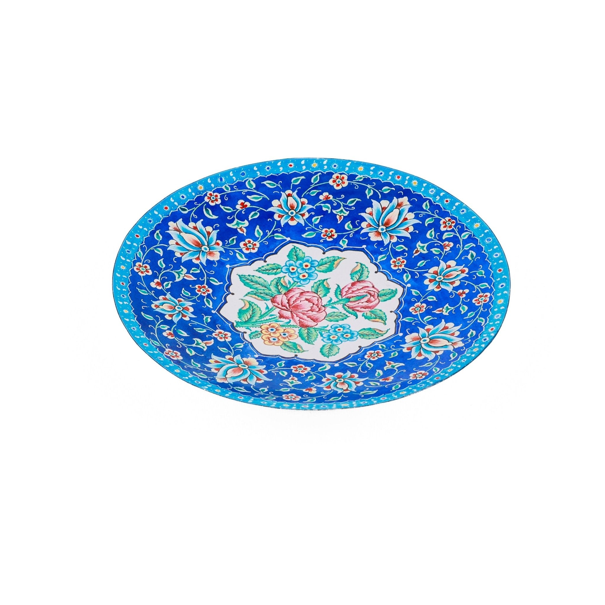 Plate - Size 18 - Flower & Bird Design - 01 - Meraas Gallery