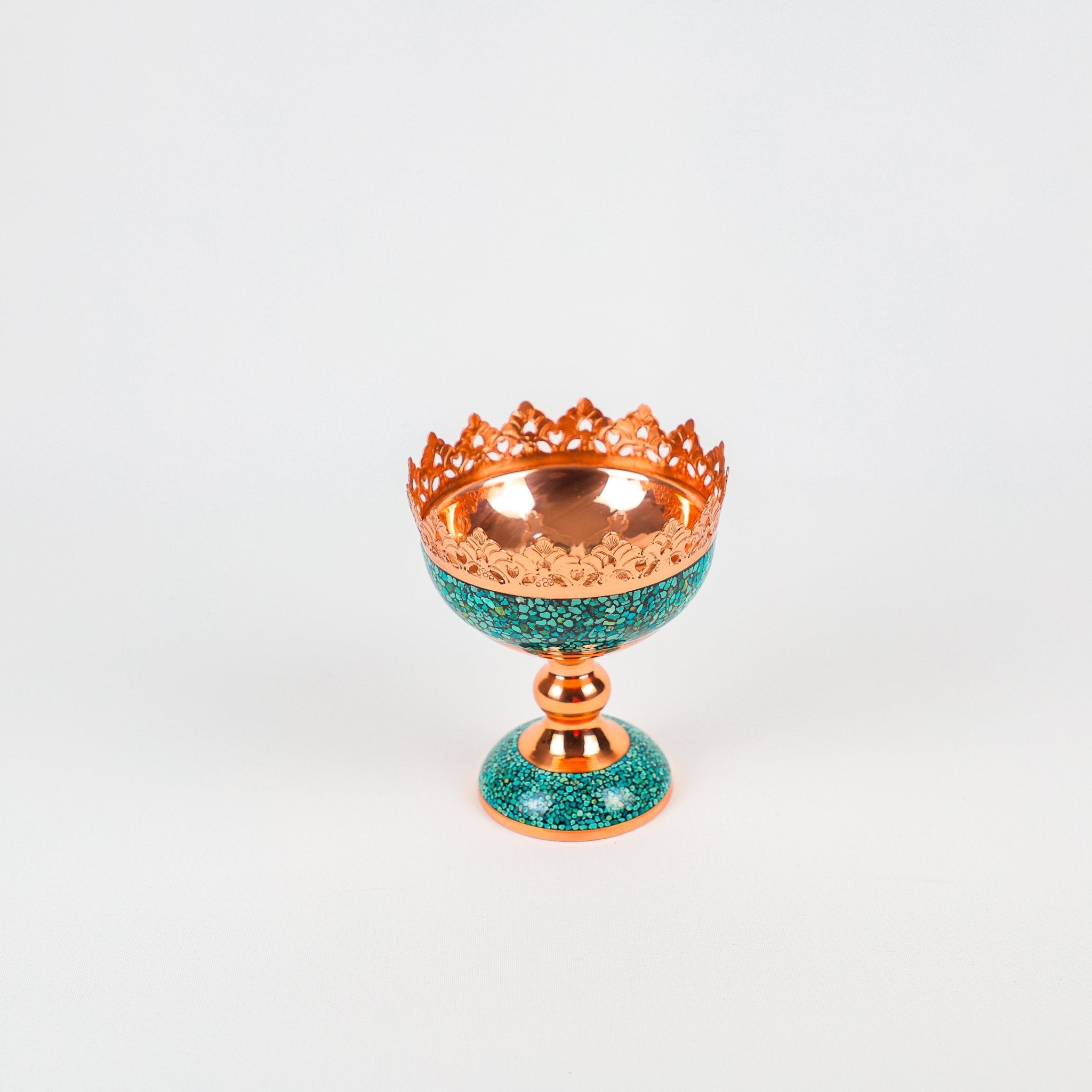 Nut Bowl - Size 16 - Turquoise Inlay - Meraas Gallery