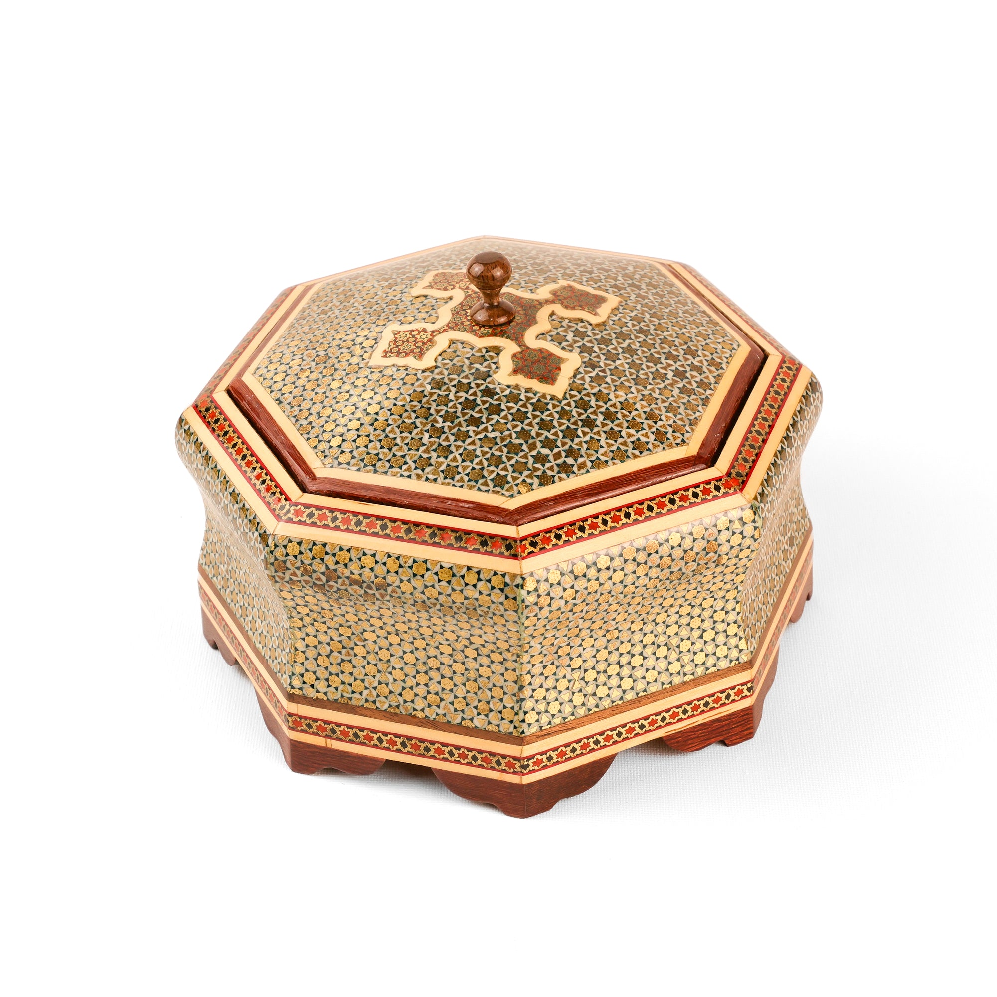Candy Dish - 8-Sided - Star Khatam - Embossed Toranj Design - Size 3